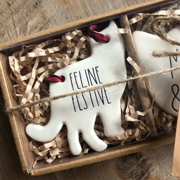 SOLD • Rae Dunn Cat Christmas Ornaments 🐱🐈🎄 NIB - Picture 4 of 6